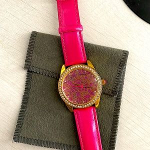 Betsey Johnson BETSEY TIME GLAM UP WATCH HOT PINK
